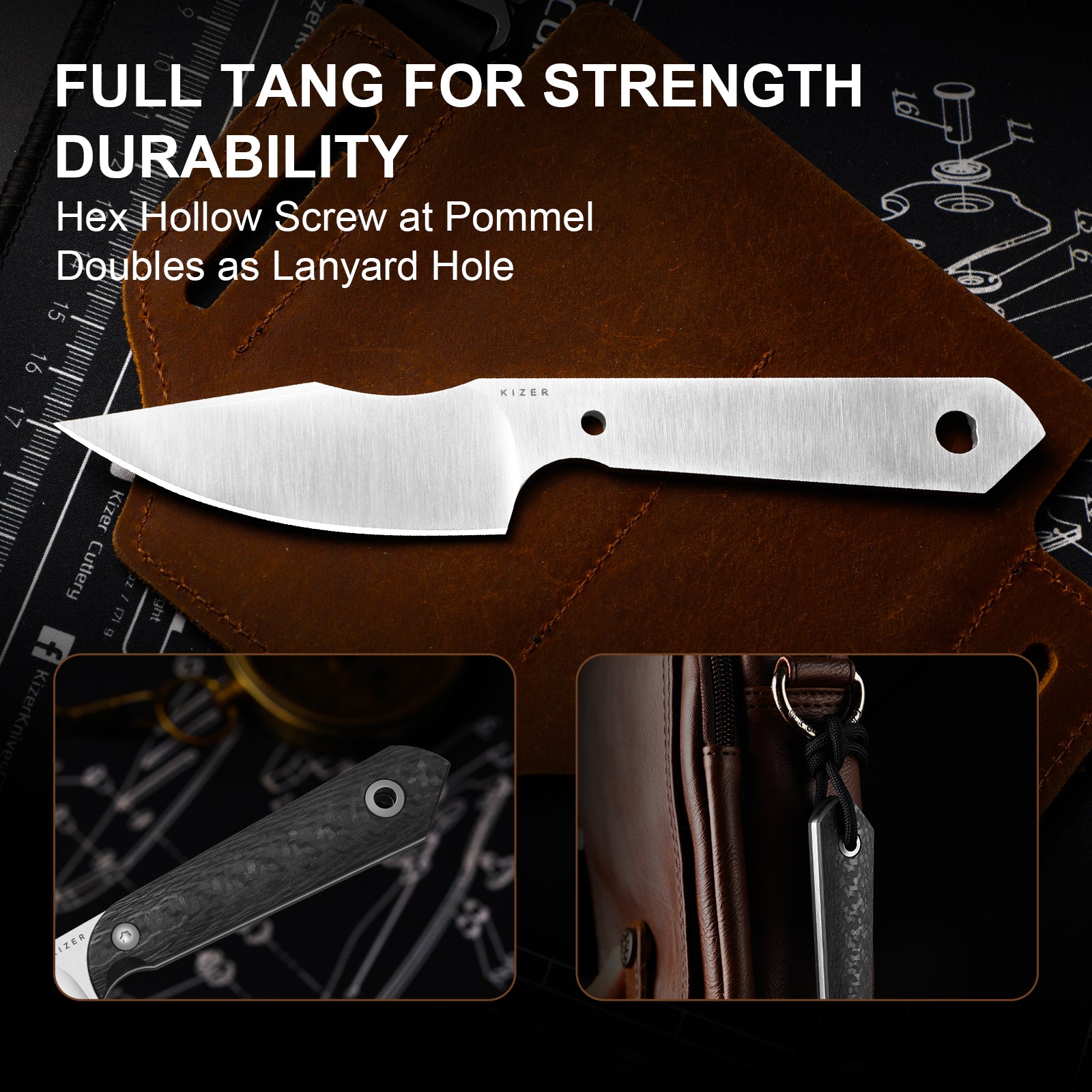 Mini Harpoon | M390 | Carbon Fiber | KizerV™ 1040S8