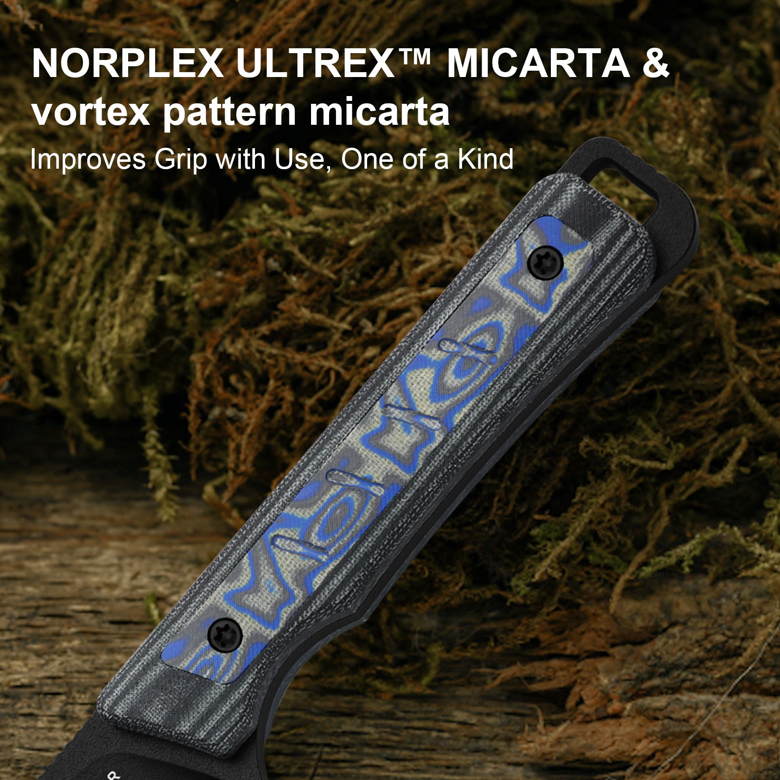 Whiskey Jack | 10V | Micarta With Vortex Pattern | Skeletonized Tang | KizerV™ 1108A1