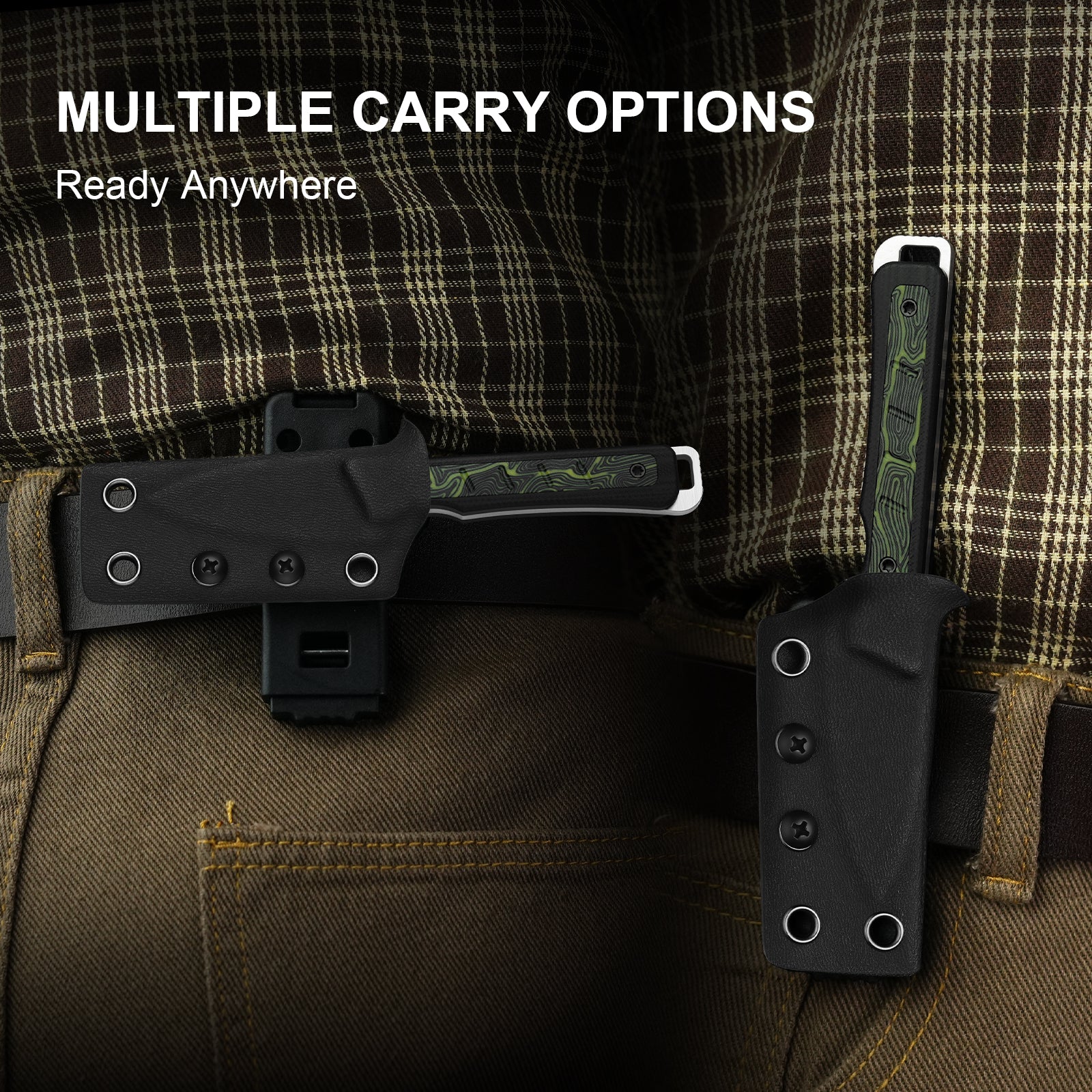 Whiskey Jack | AEB-L | G10 & Damascus G10 | Skeletonized Tang | 1108A3