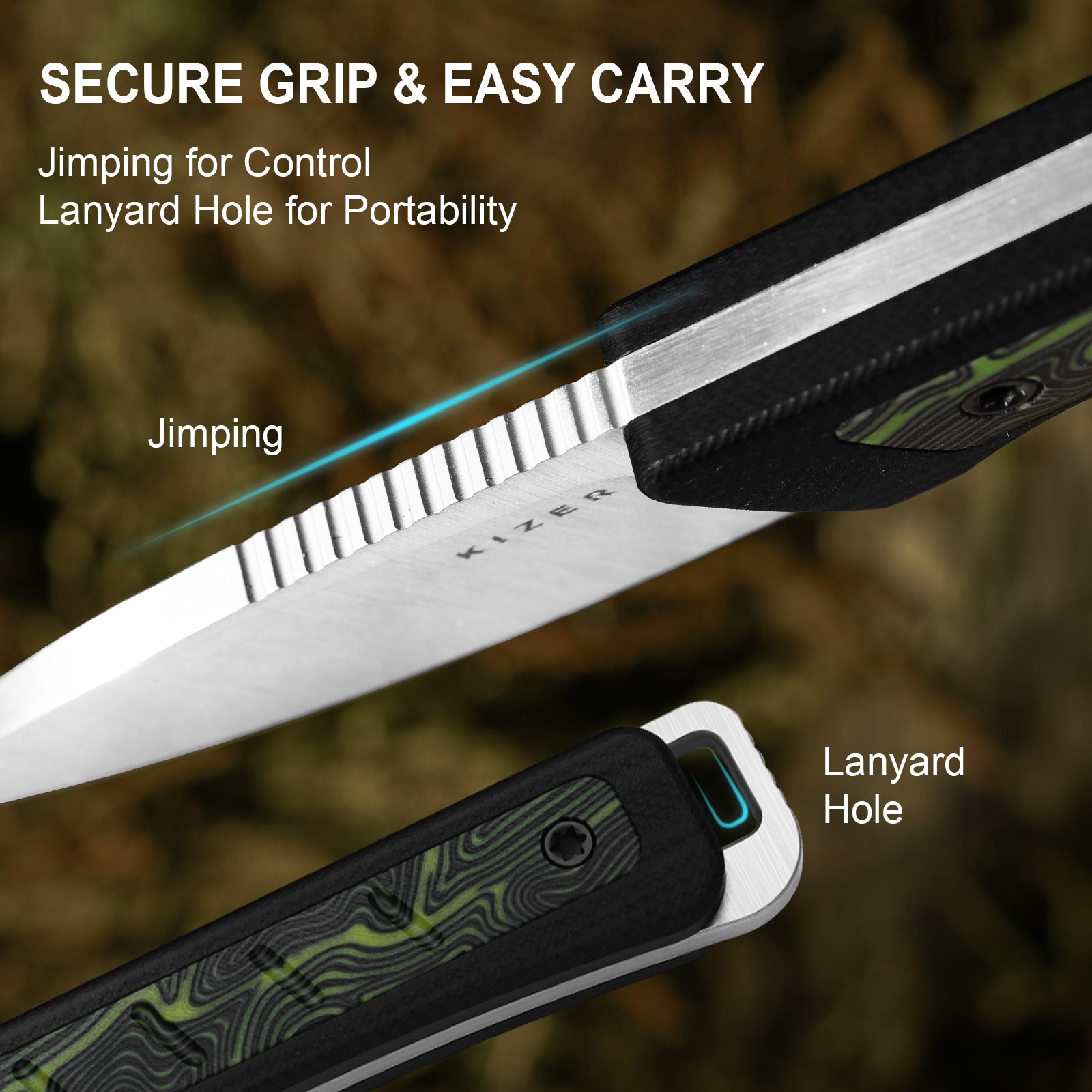 Whiskey Jack | AEB-L | G10 & Damascus G10 | Skeletonized Tang | 1108A3