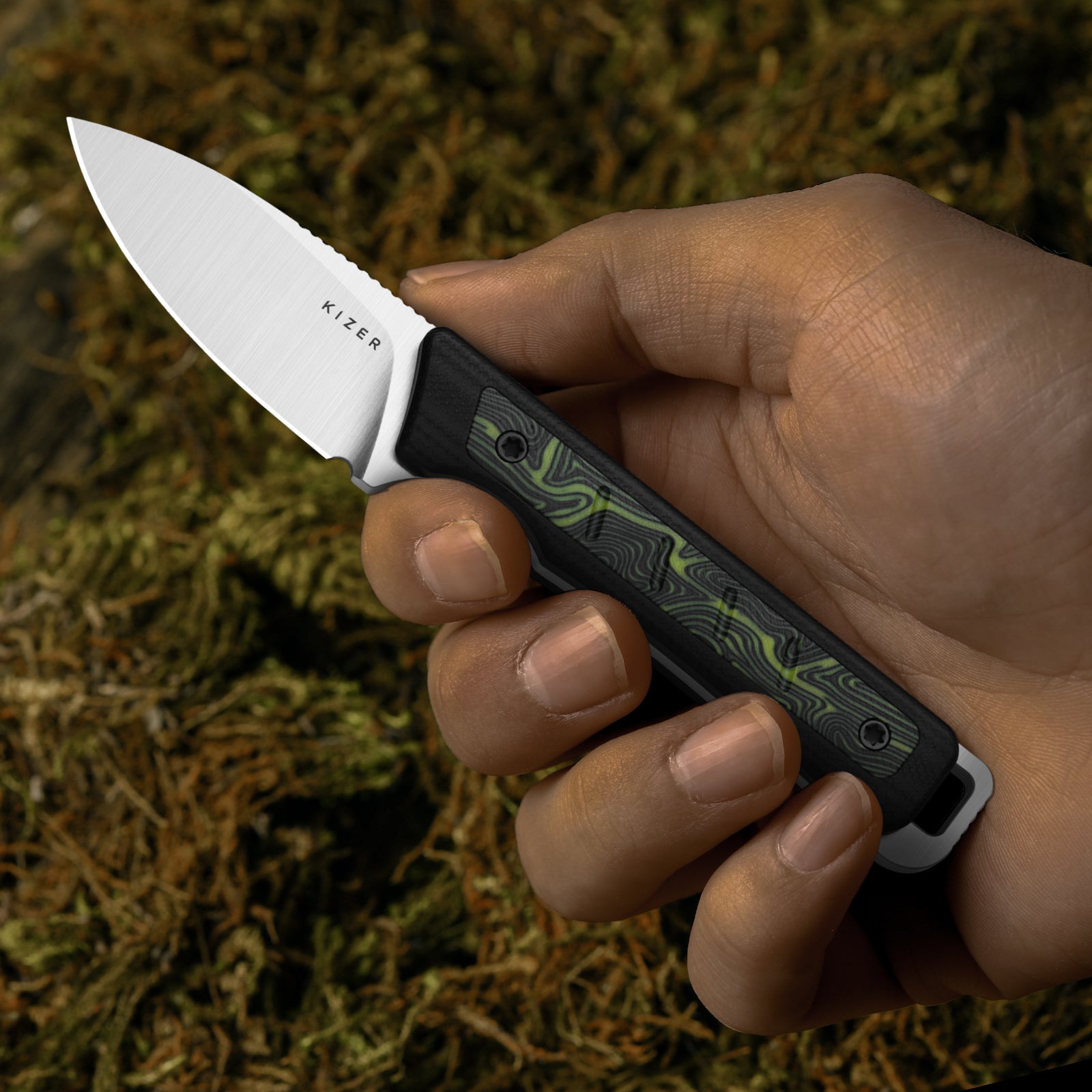 Whiskey Jack | AEB-L | G10 & Damascus G10 | Skeletonized Tang | 1108A3