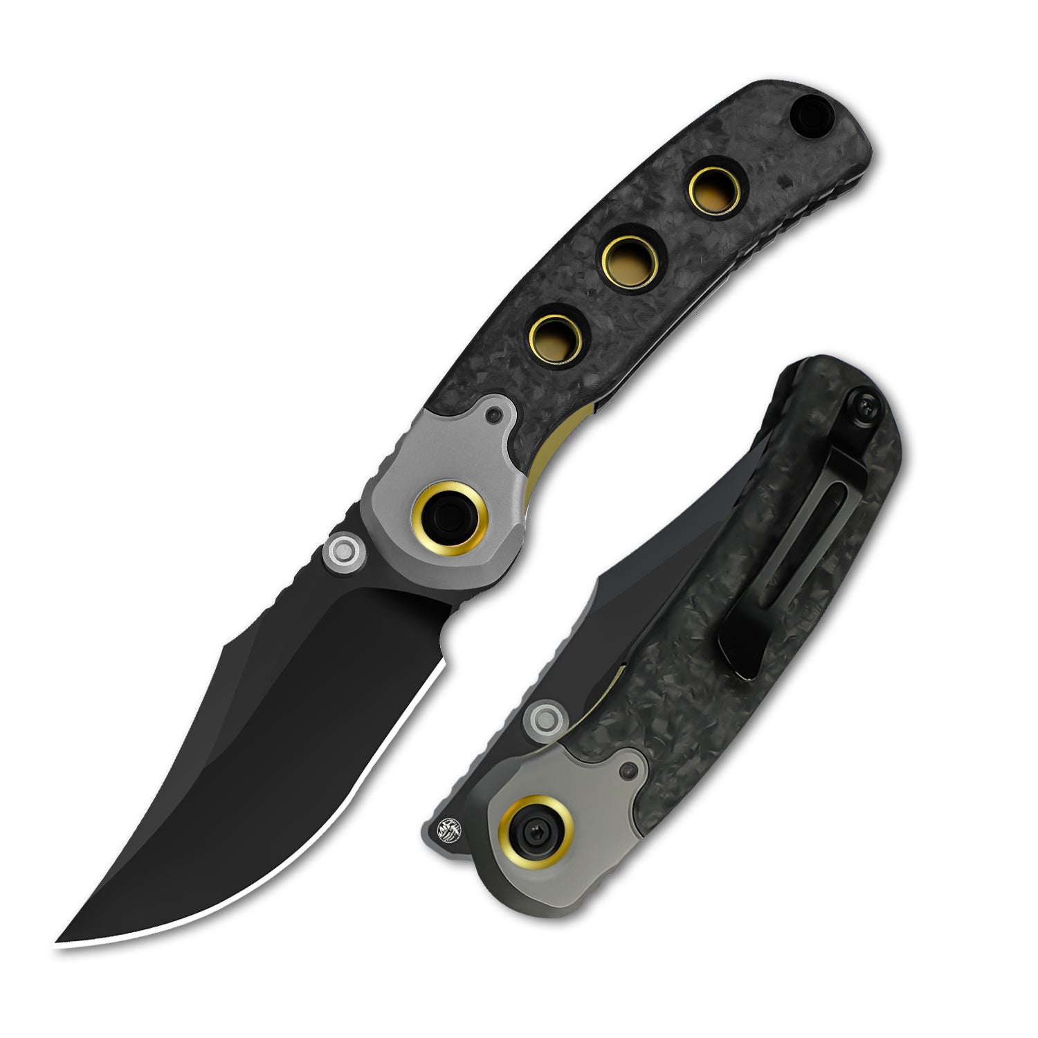PIONEER 3.2 inch M390 Titanium & Marble Carbon Fiber ZX-FK03A1-Kizer