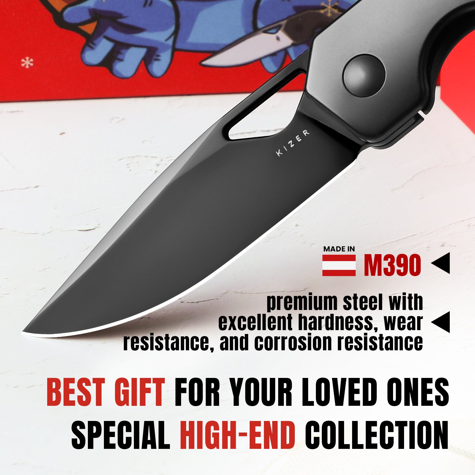 Mini Militaw® | M390 | Titanium+Camo Carbon| DLC | KizerB™ 3634SA1