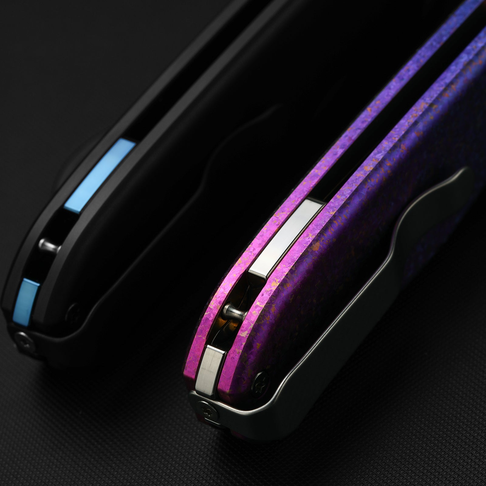 Drop Bear® Zero | Kizer Button Liner Lock™ + Titanium Damascus | M390 + Polished DLC Ultra + Hollow Grind | DLC Titanium | KizerB™ 3619BDA6