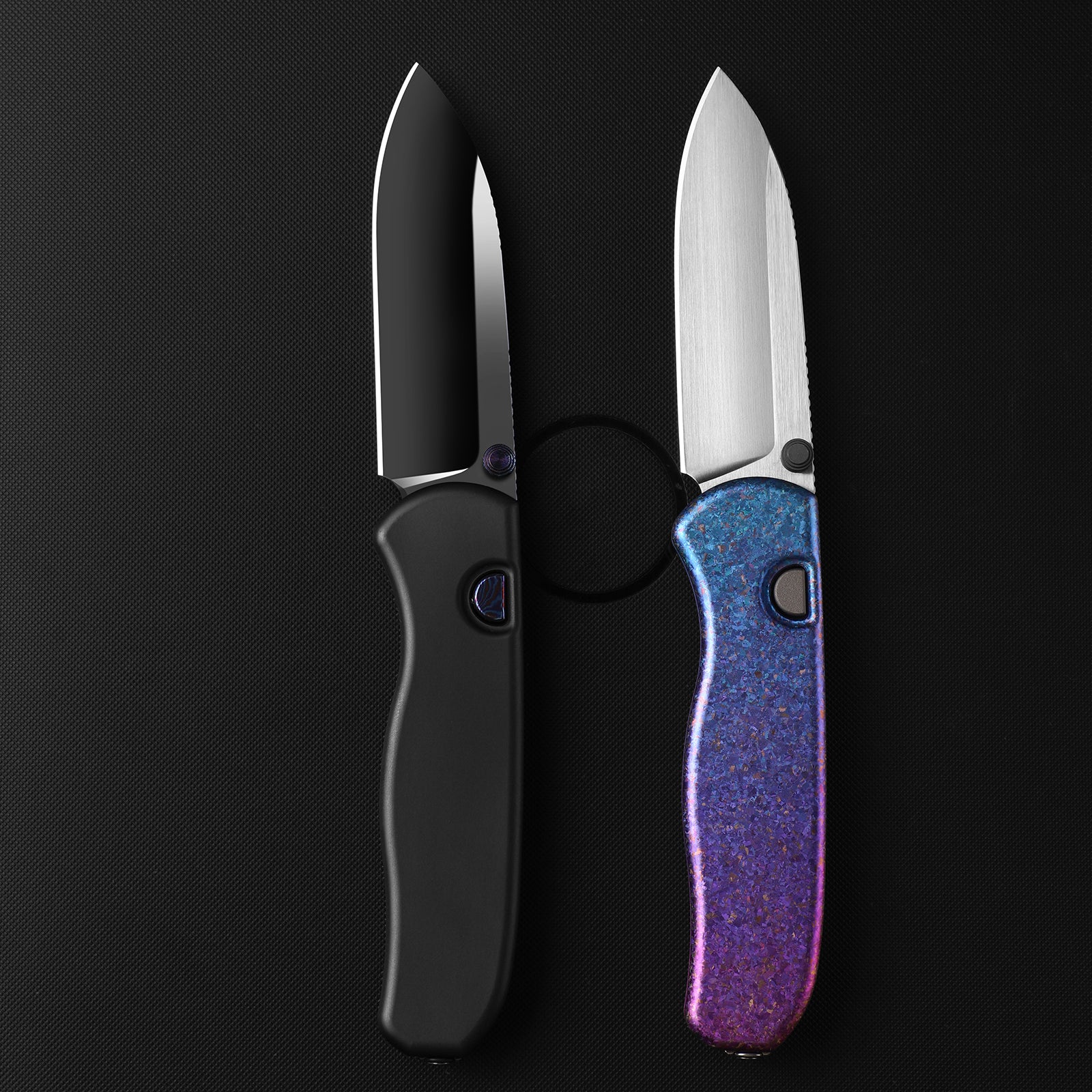 Drop Bear® Zero | Kizer Button Liner Lock™ + Titanium Damascus | M390 + Polished DLC Ultra + Hollow Grind | DLC Titanium | KizerB™ 3619BDA6