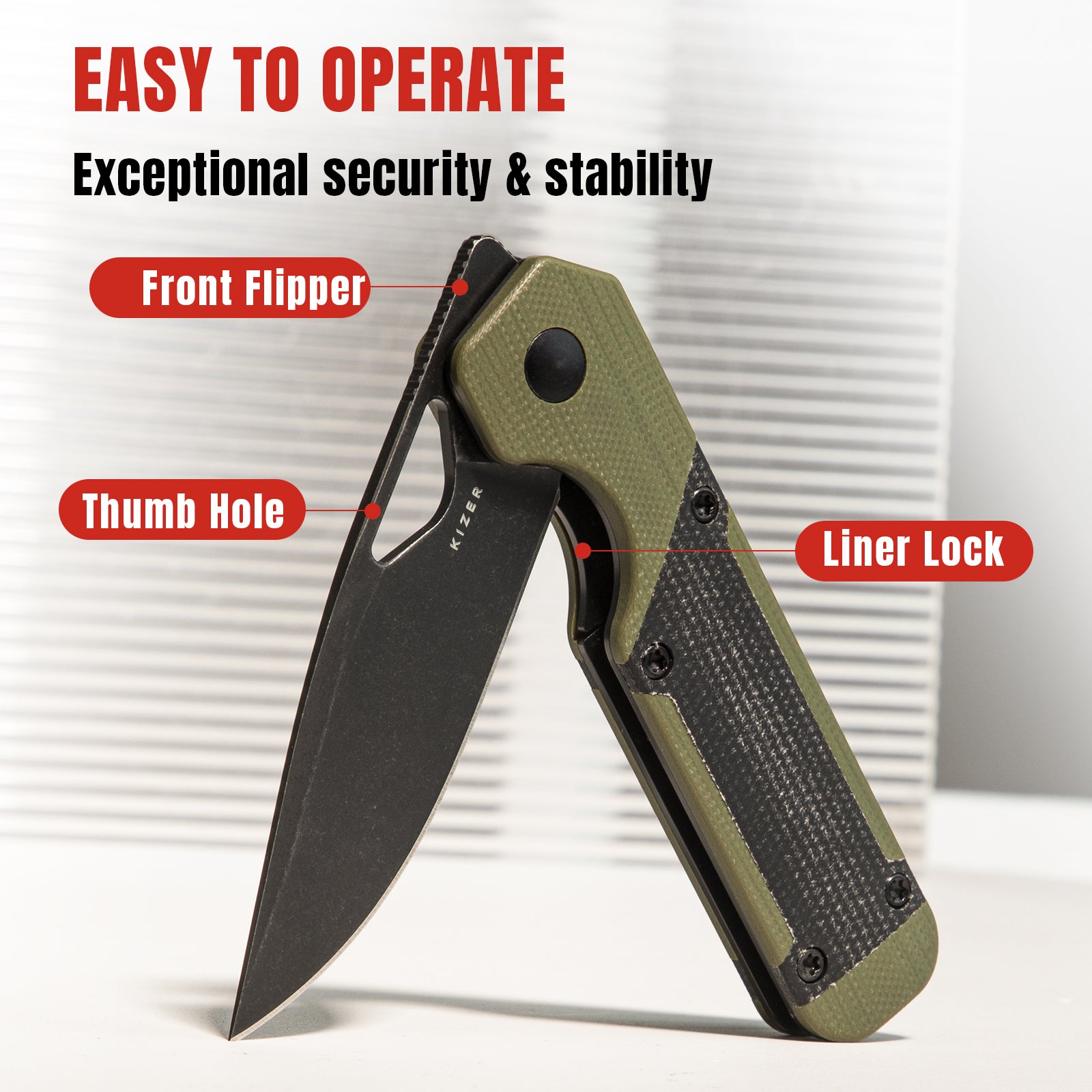 Mini Militaw® | Nitro-V | G10+Micarta | KizerV™ 3634SA5