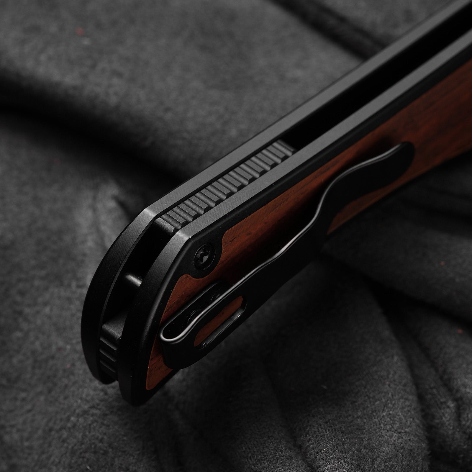 Allure | Balanced Form | Black Acid Damascus | Titanium & Panama Rosewood | KizerB™ 4763LDA3