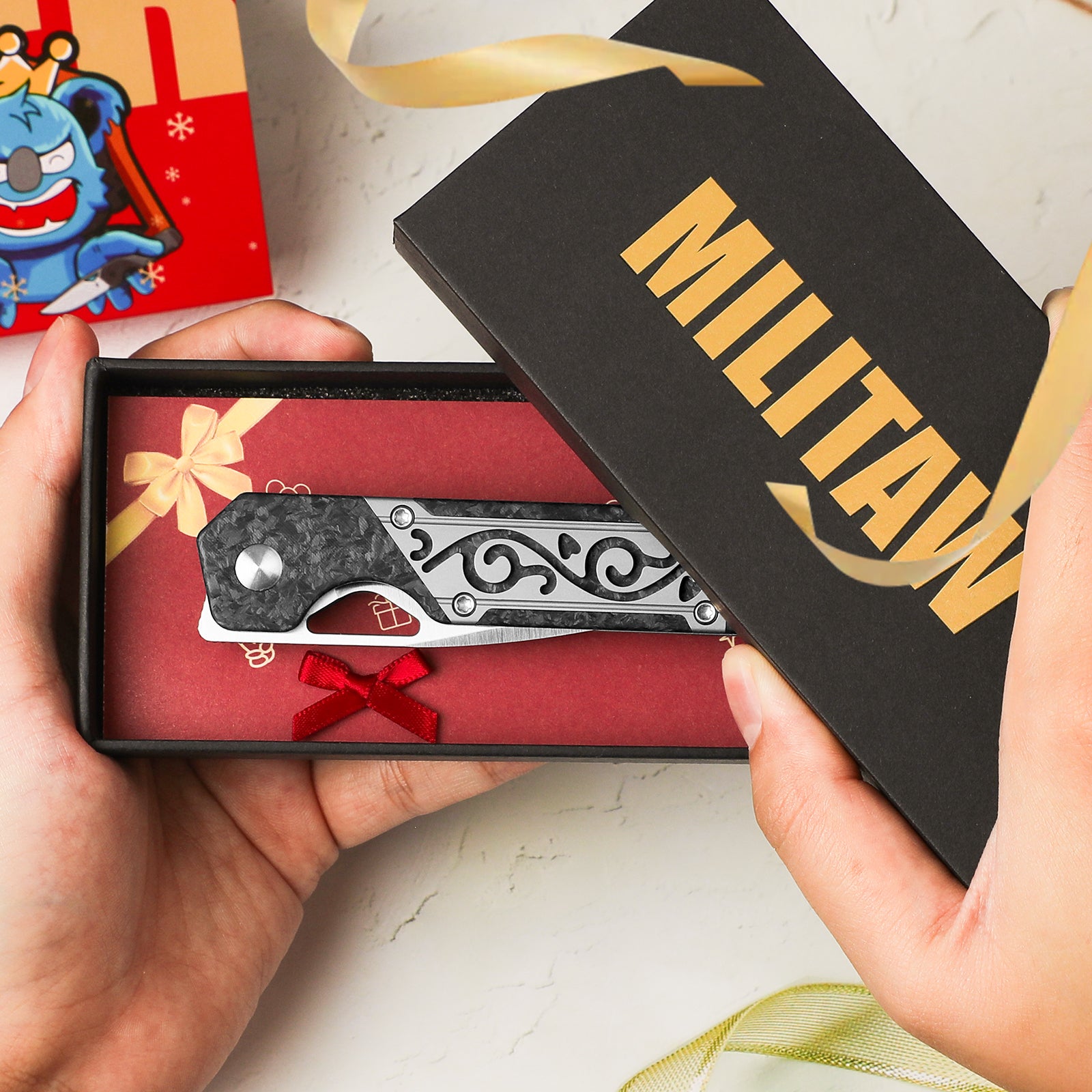 Mini Militaw® | S45VN | Titanium+Carbon Fiber | KizerB™ 3634SA4