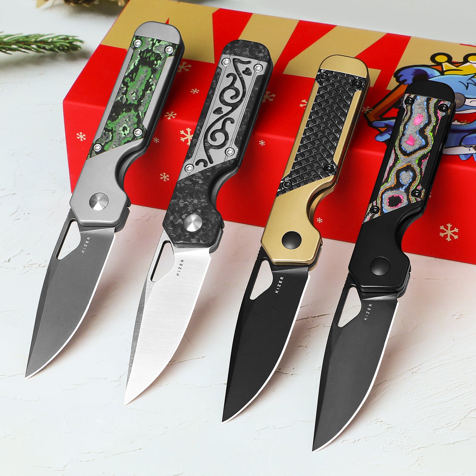 Mini Militaw® | S45VN | Titanium+Carbon Fiber | KizerB™ 3634SA4