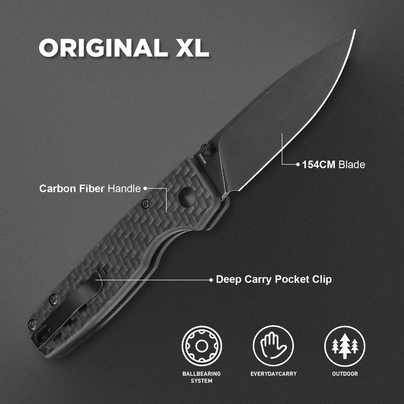Kizer Original XL Button Lock Carbon Fiber Handle V4605M1 Exclusive