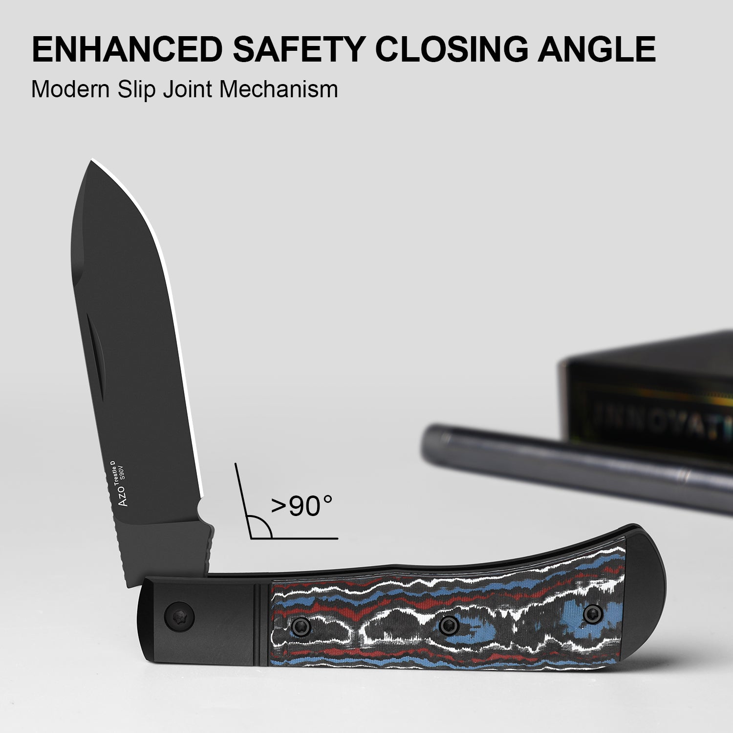 Trestle D | Ultra DLC | S90V | Aluminum & Fat Carbon | Slip Joint | KizerB™ 3760A1