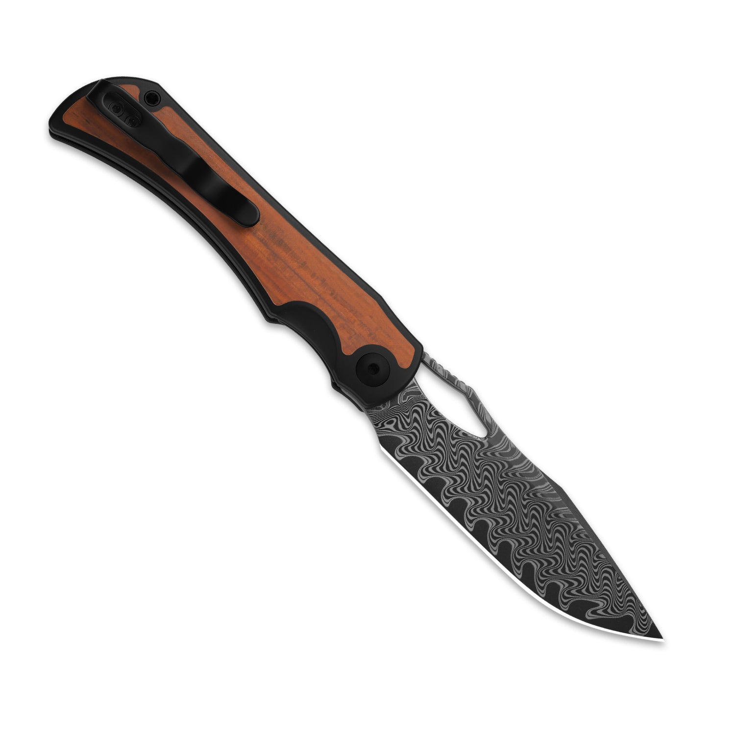 Allure | Balanced Form | Black Acid Damascus | Titanium & Panama Rosewood | KizerB™ 4763LDA3