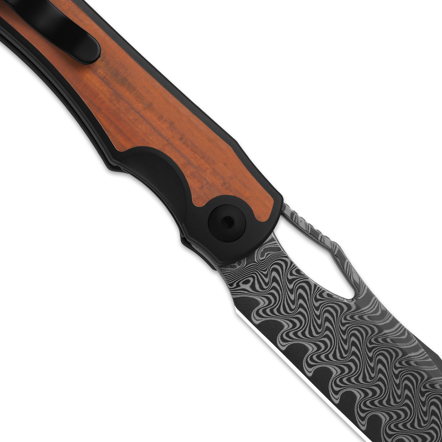 Allure | Balanced Form | Black Acid Damascus | Titanium & Panama Rosewood | KizerB™ 4763LDA3