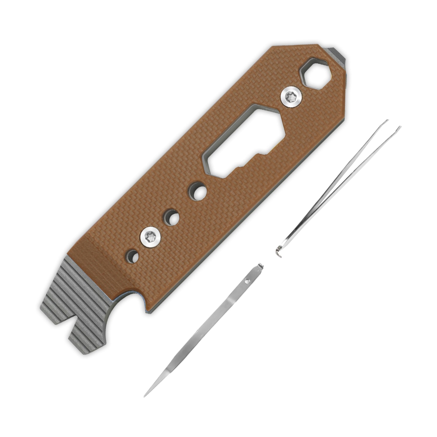 Kizer Titanium & G10 EDC Multi-Functional Tools Brown Pac-Bar