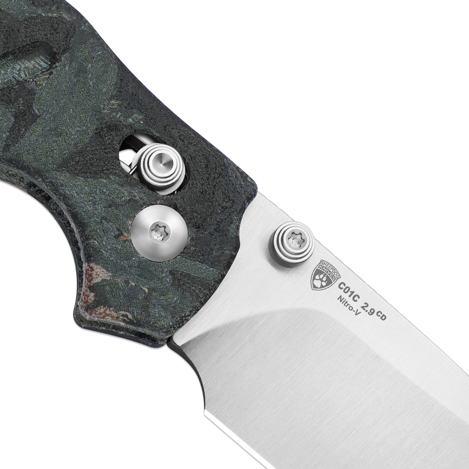 Sheepdog® C01C 2.9 CD | Current Micarta (Blue Burl Canvas) | Kizer Clutch Lock™ | Nitro-V | KizerV™ 3488.29CDA3