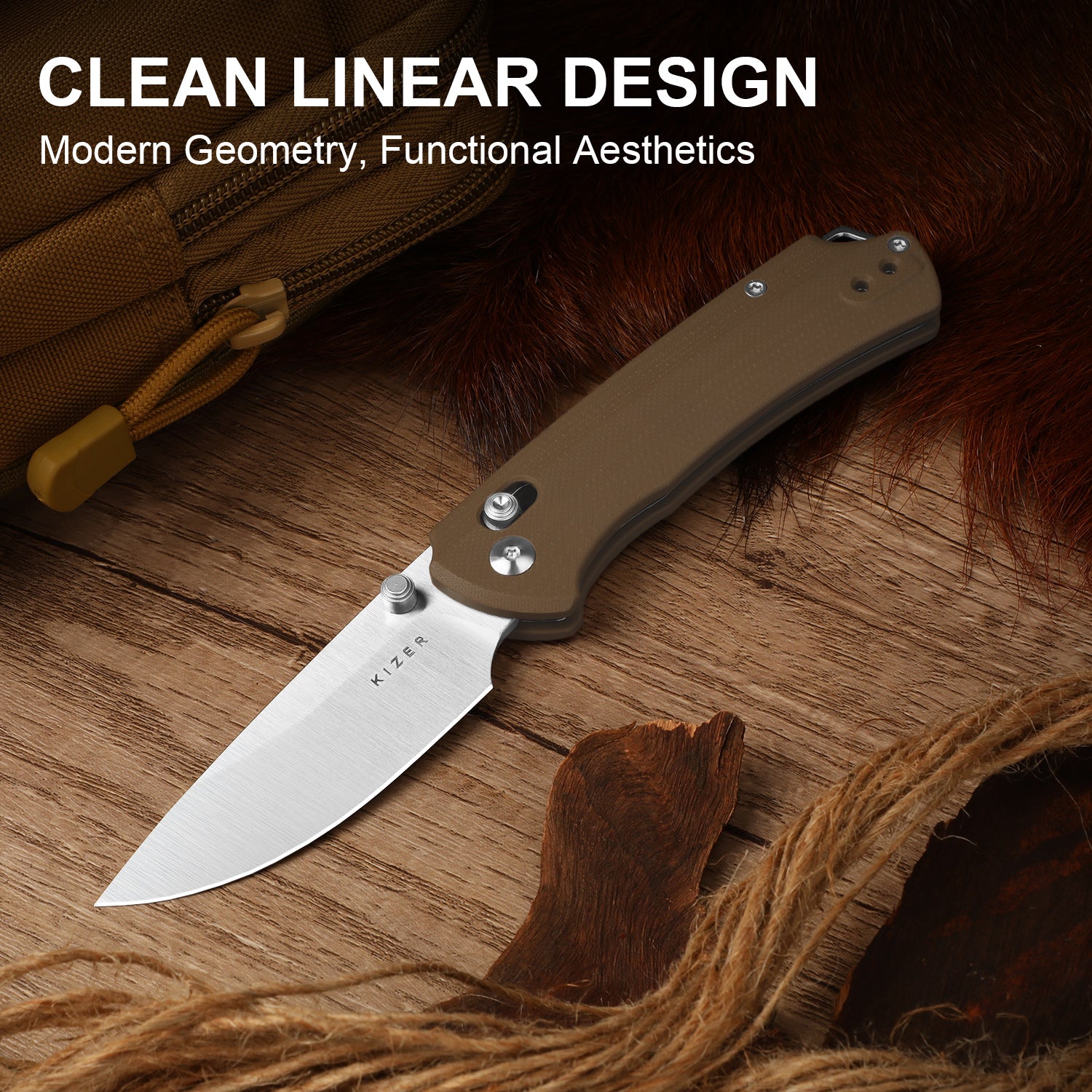 T1 CD | Kizer Clutch Lock™ | Drop Point Blade | Nitro-V | G10 | KizerV™ 3490.2CA2