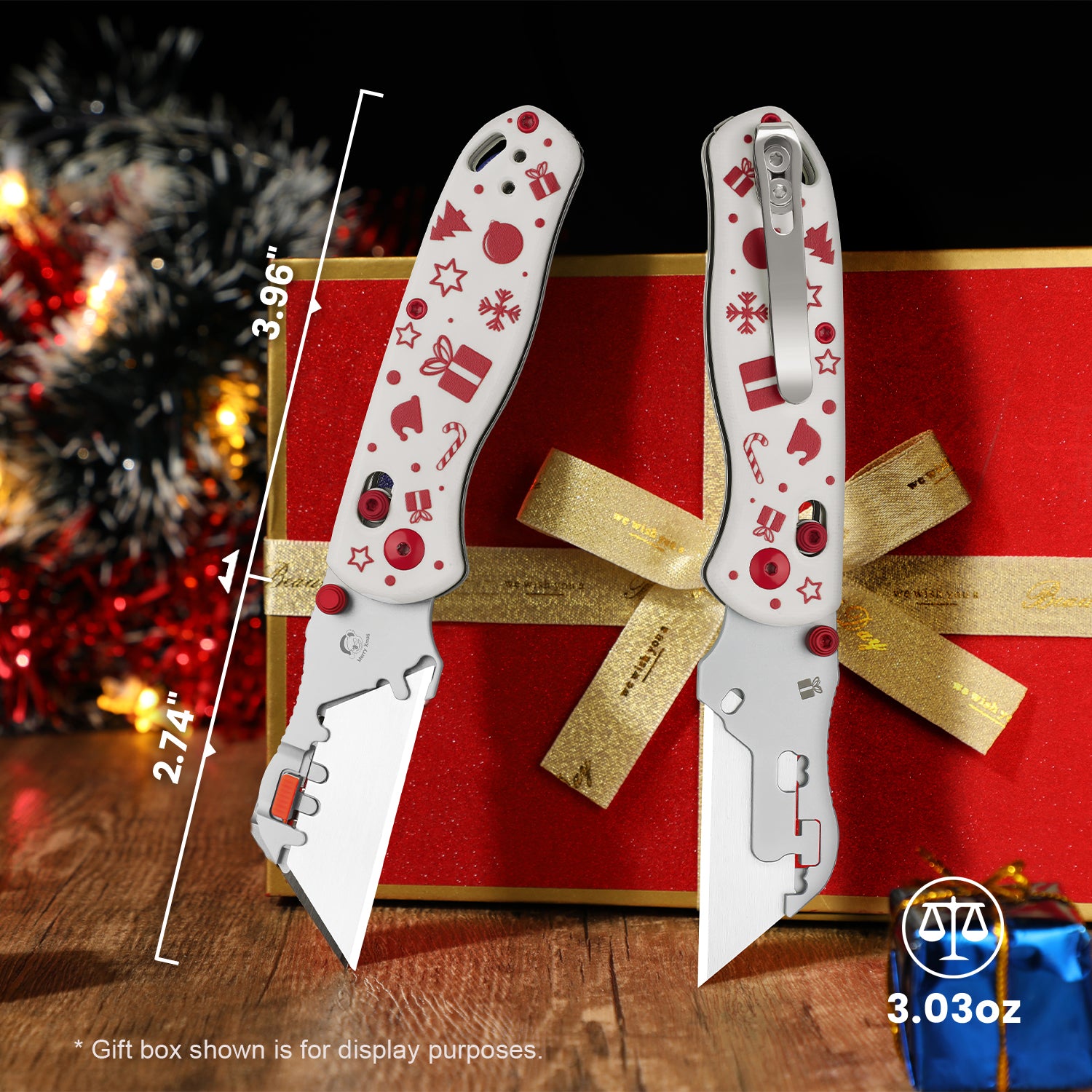 Christmas | Uti BEAR 2 | 5CR15MOV | G10 | Dropbear® Utility Knives | V3619JMC2 | Limited