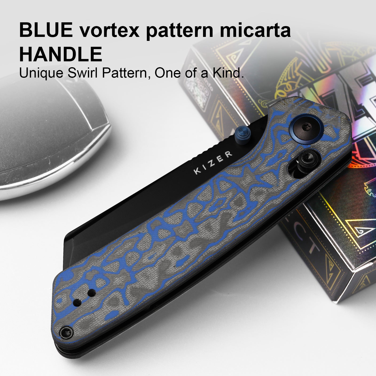 Madrac | Kizer Clutch Lock™ | Micarta With Vortex Pattern | Nitro-V | KizerV™ 3693A4
