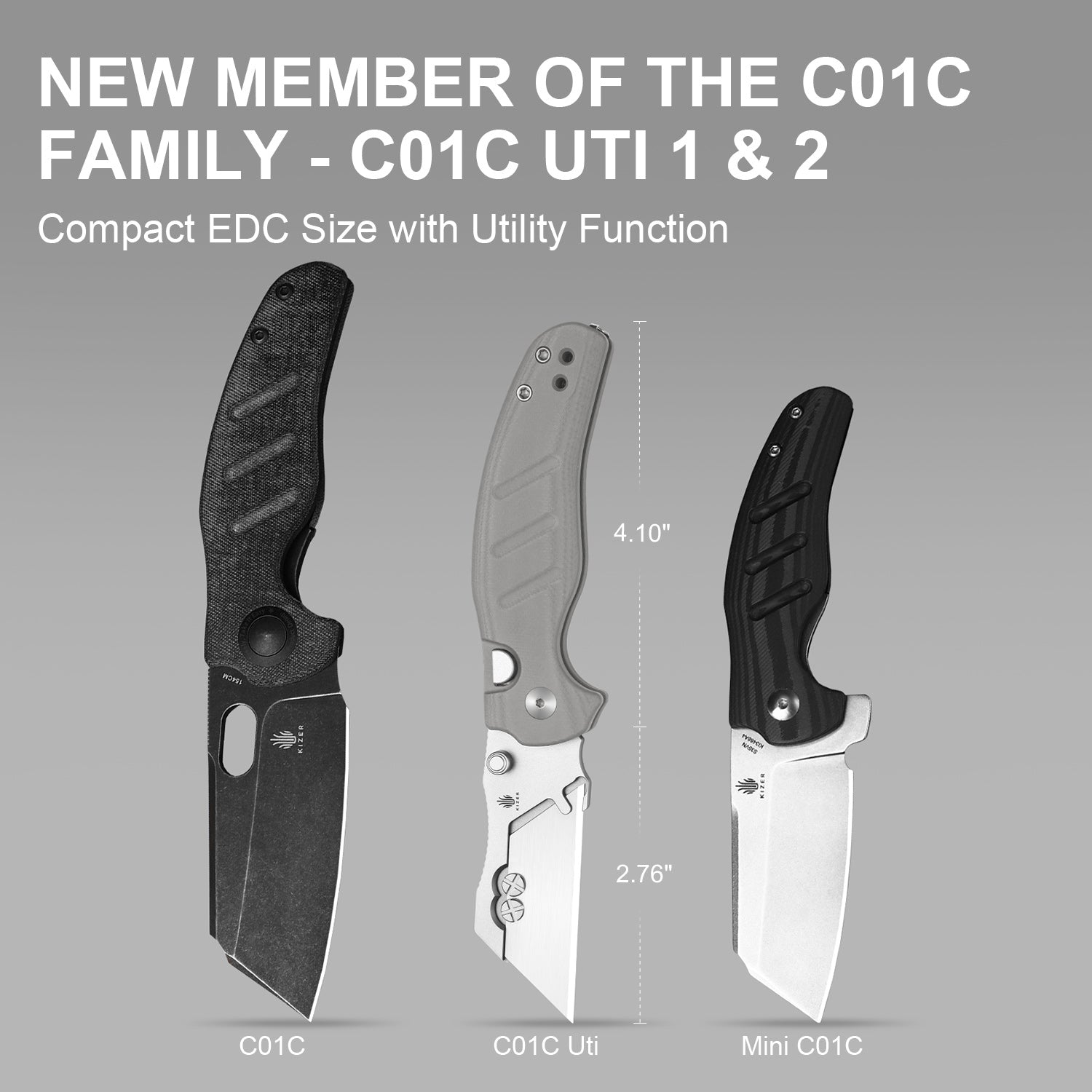 Sheepdog® Utility Knives | Kizer Button Liner Lock™ | C01C Uti 1 | 5Cr15MoV | KizerV™ 3488.29JSA1
