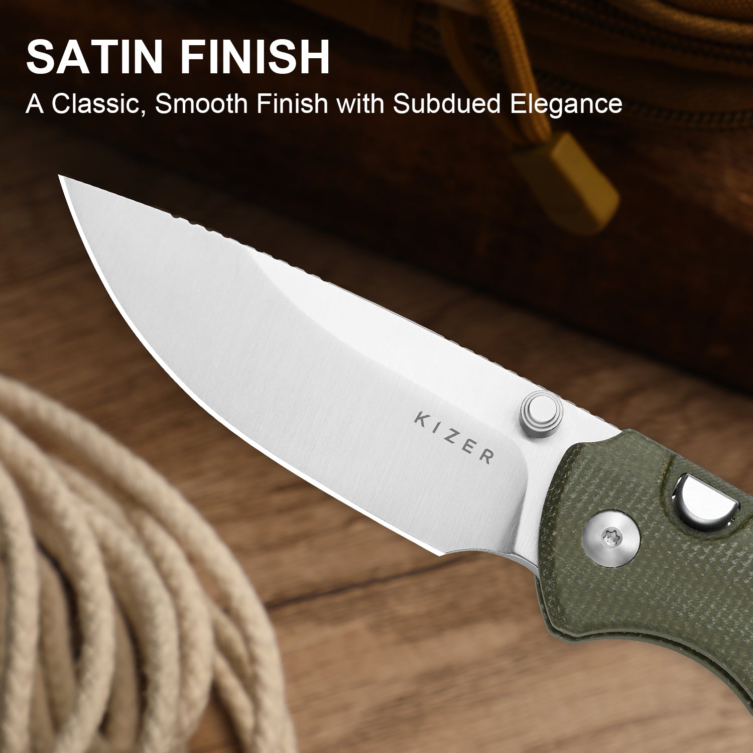 T1 BD | Button Liner Lock™ | Nitro-V | Micarta | KizerV™ 3490.2BA1