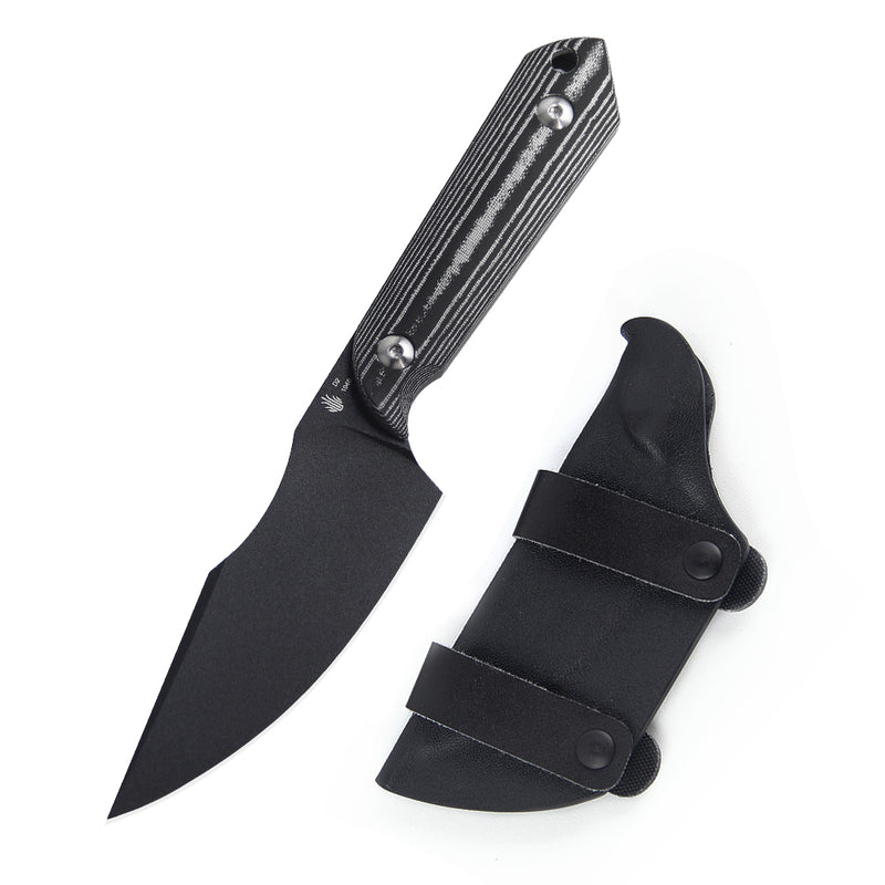Kizer Harpoon Fixed Blade Knife Micarta Black 1040 (3.86" Black)