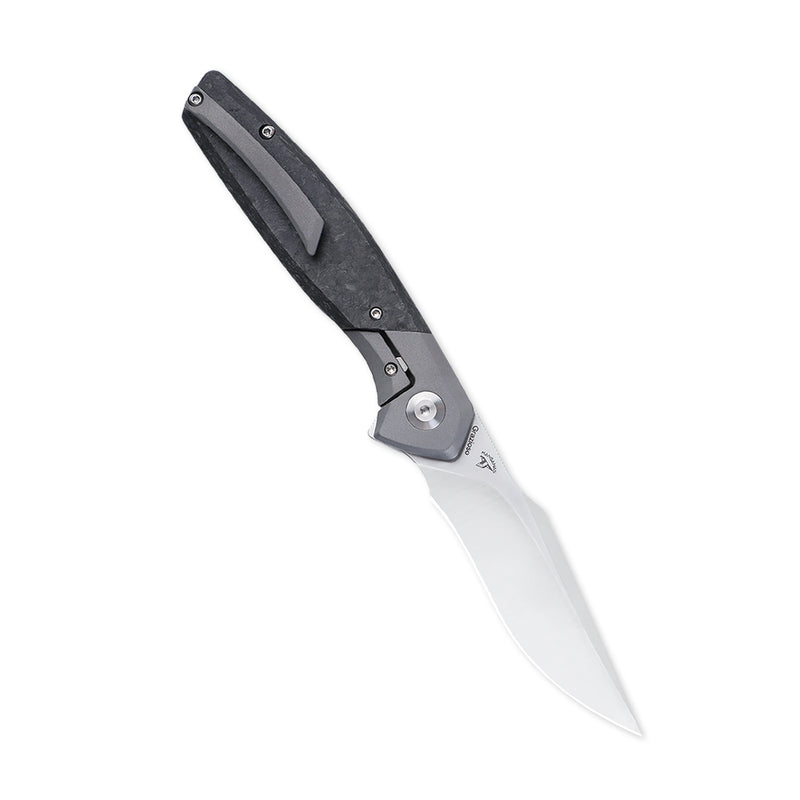 Kizer Manganas Grazioso Frame Lock Knife Black Titanium & carbon fiber Ki4572A1 (3.3" Satin)
