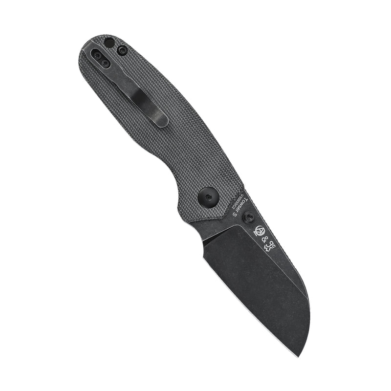 Kizer Azo Towser S Liner Lock Knife Black Micarta V3593SC2 (2.85” Black Stonewash)