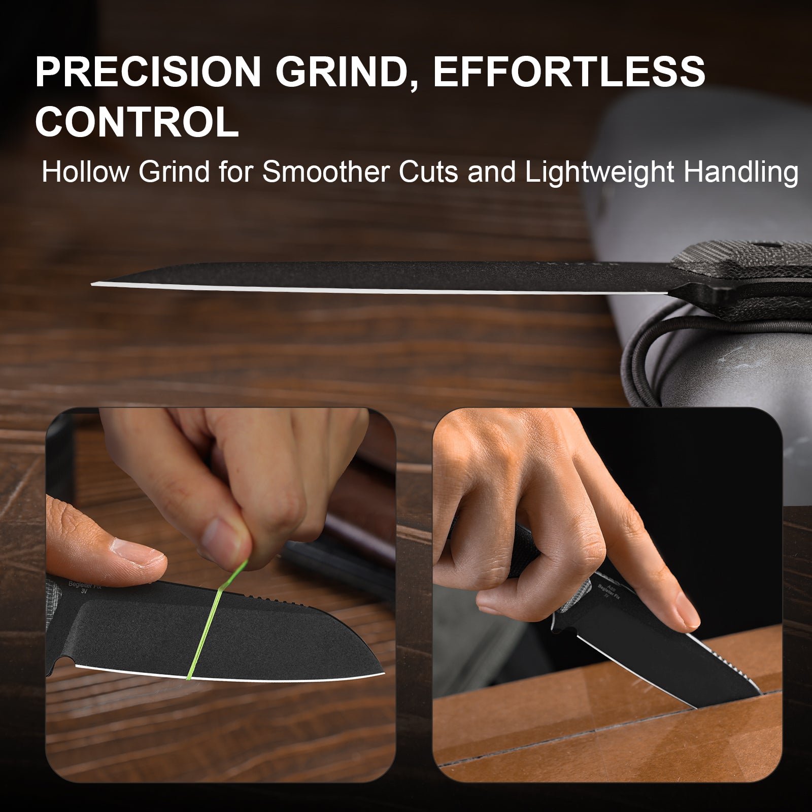 Begleiter® Fix | 3V+Hollow Grind | Micarta | Hollow Grind | KizerV™ 1045MS1