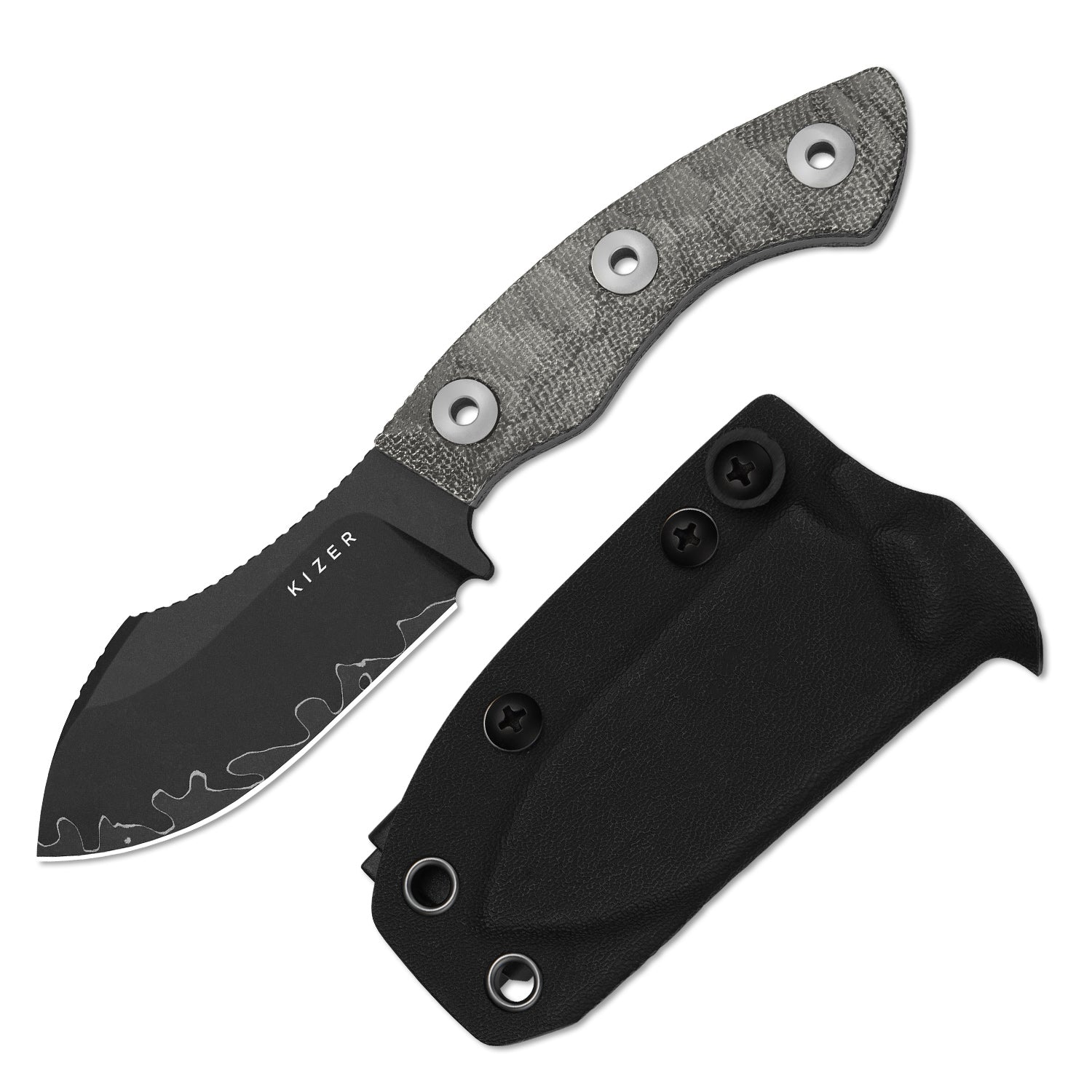 Rook | 3-layer Composite Steel | Norplex UltreX Micarta | Fixed Blade | 1090A2