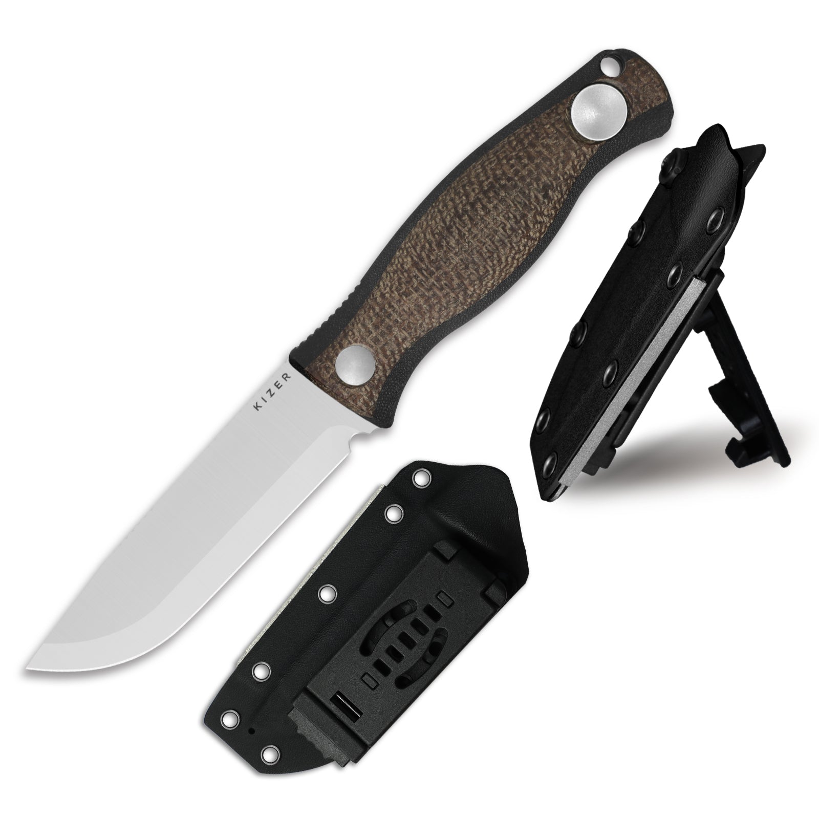 Polaris 4.23 inch AEB-L Burlap Micarta & G10 1100A3-Kizer