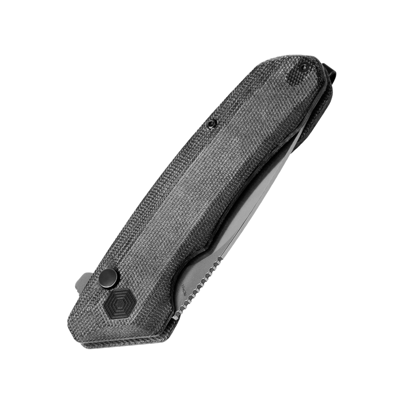 Kizer Invictus 154CM Blade Button Lock Micarta Handle V3602C1 (3.41" Stonewashed)