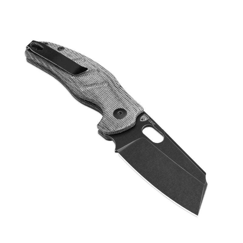 Kizer C01C 154CM Blade Button Lock Micarta Handle V4488BC1 (3.29" Black Stonewash)