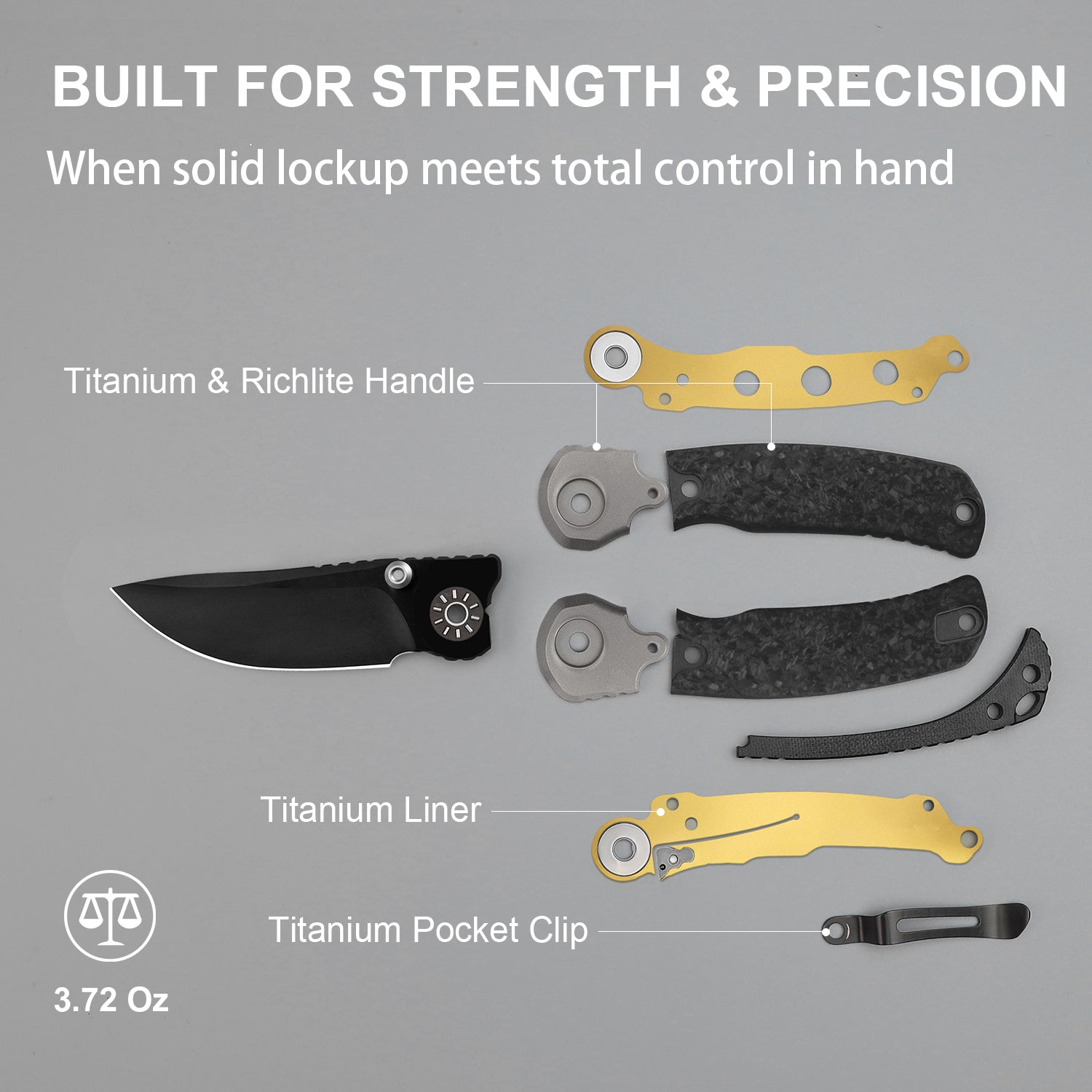 PIONEER 3.2 inch 20CV Titanium & Marble Carbon Fiber ZX-FK03A4-Kizer