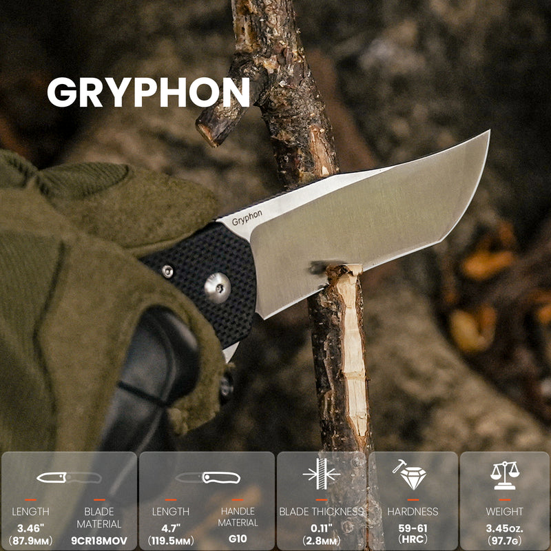 Kizer Gryphon 9Cr18MoV Blade Liner Lock G10 Handle L4010A1 (3.46" Satin)
