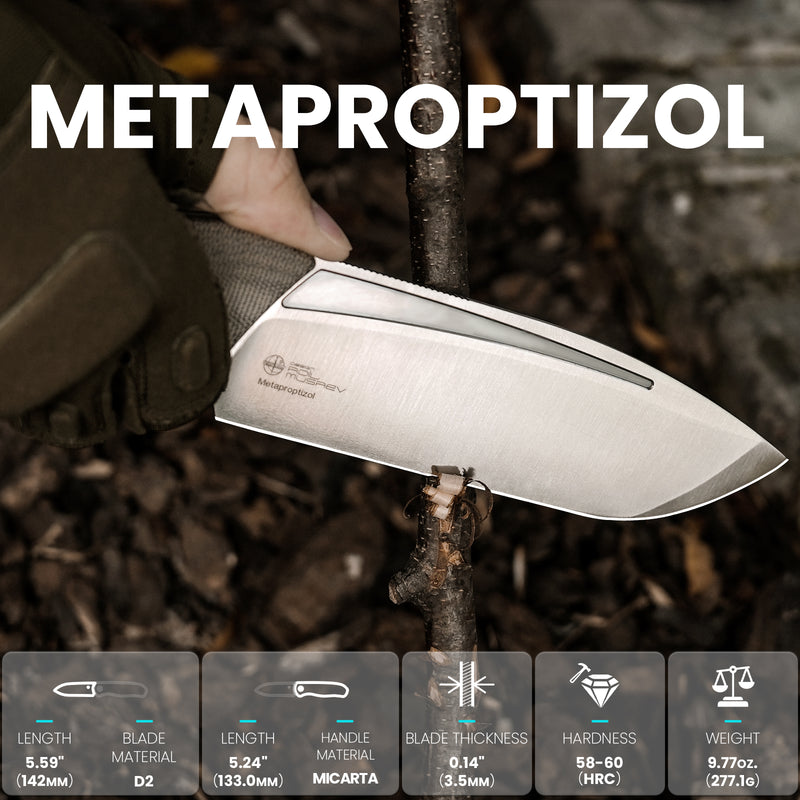 Kizer Metaproptizol D2 Blade Micarta Handle 1054A1 (5.59" Satin)