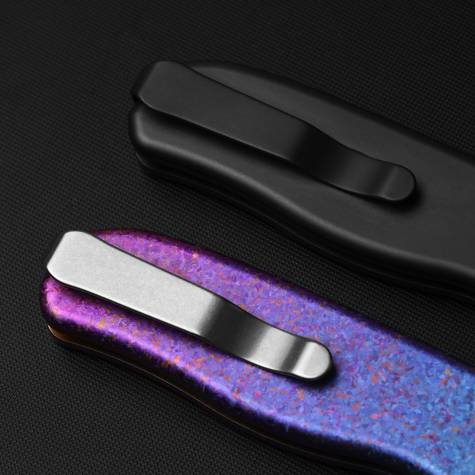 Drop Bear® Zero | Kizer Button Liner Lock™ + Titanium Damascus | M390 + Polished DLC Ultra + Hollow Grind | DLC Titanium | KizerB™ 3619BDA6