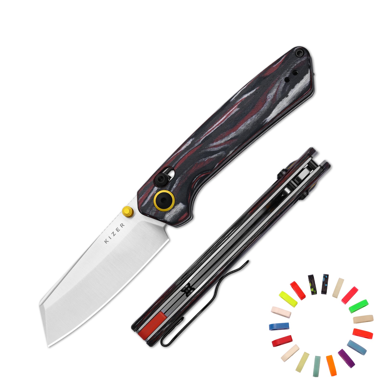 Madrac | Kizer Clutch Lock™ | GID | Backspacer Random Color | Reconstituted Wood | KizerV™ 3693PR4