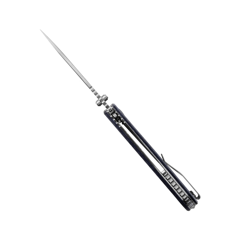 Kizer Justice N690 Blade Liner Lock Denim Micarta Handle V4543N7 (3.80 " Satin)