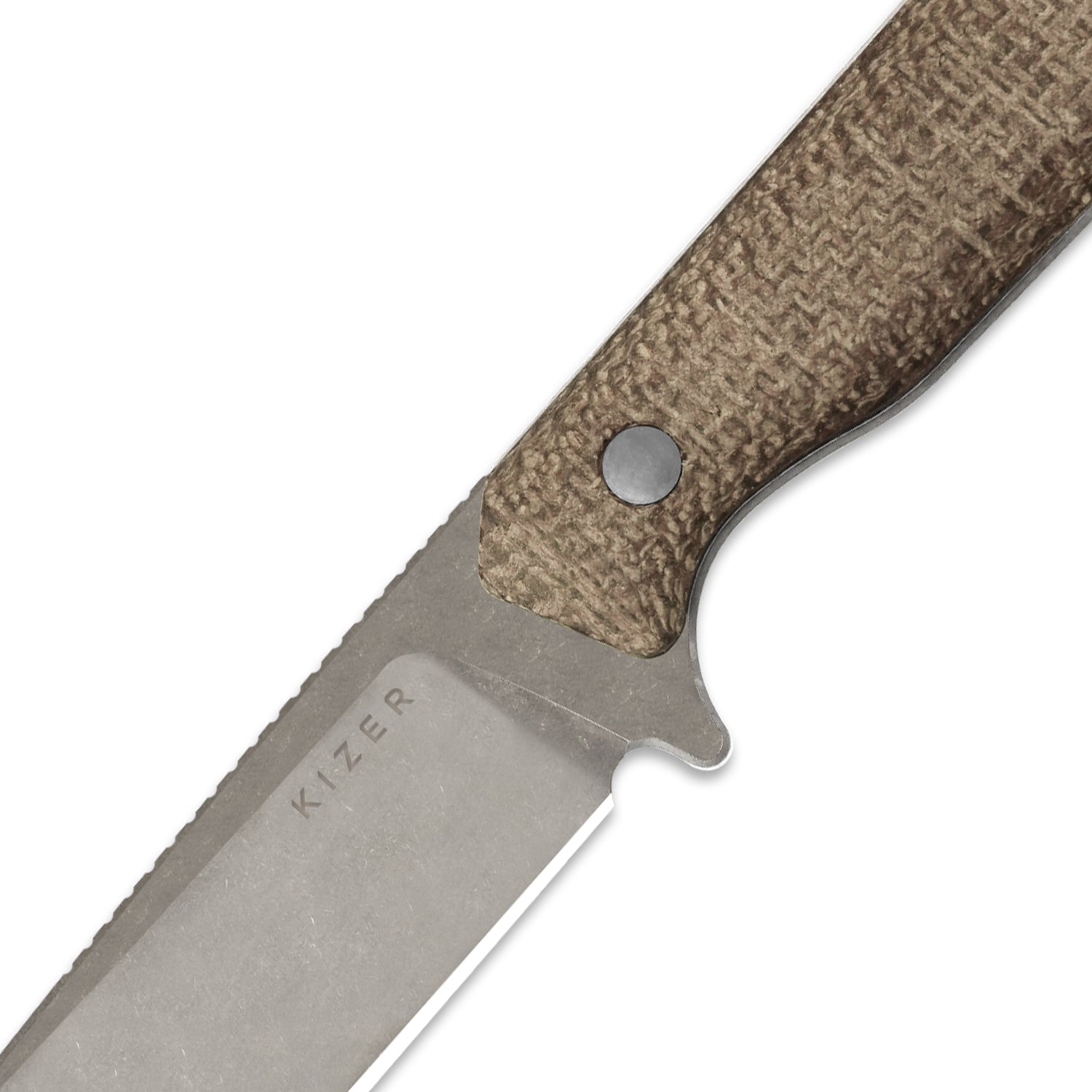 Begleiter® Fix | 3V+Hollow Grind | Burlap Micarta | Hollow Grind | KizerV™ 1045MD1