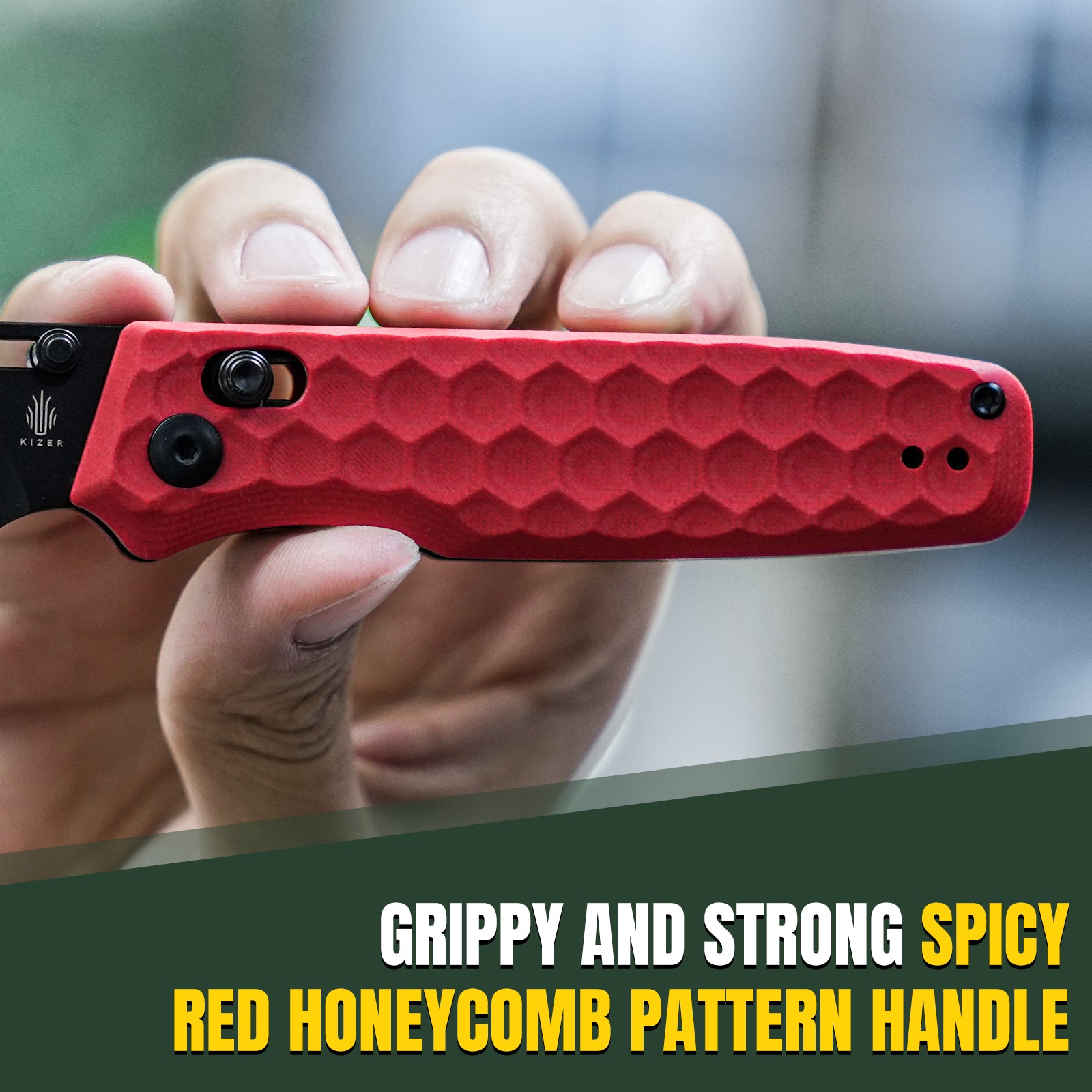 Task 3.04 inch NitroV Blade Clutch Lock Red G10 Handle V3641A2-Kizer