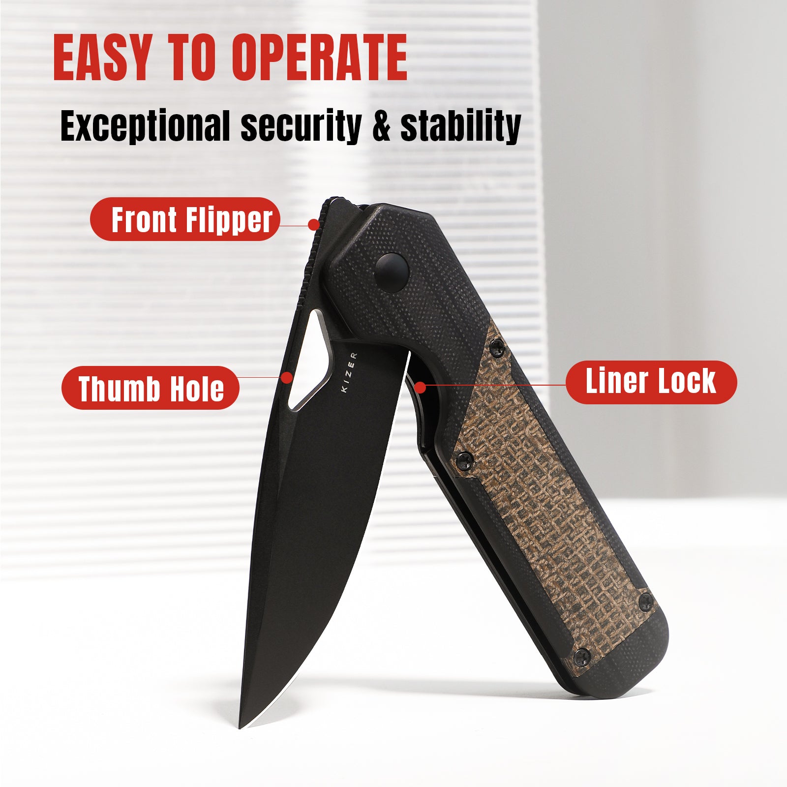 Militaw® | Nitro-V | G10+Micarta | KizerV™ 3634A1