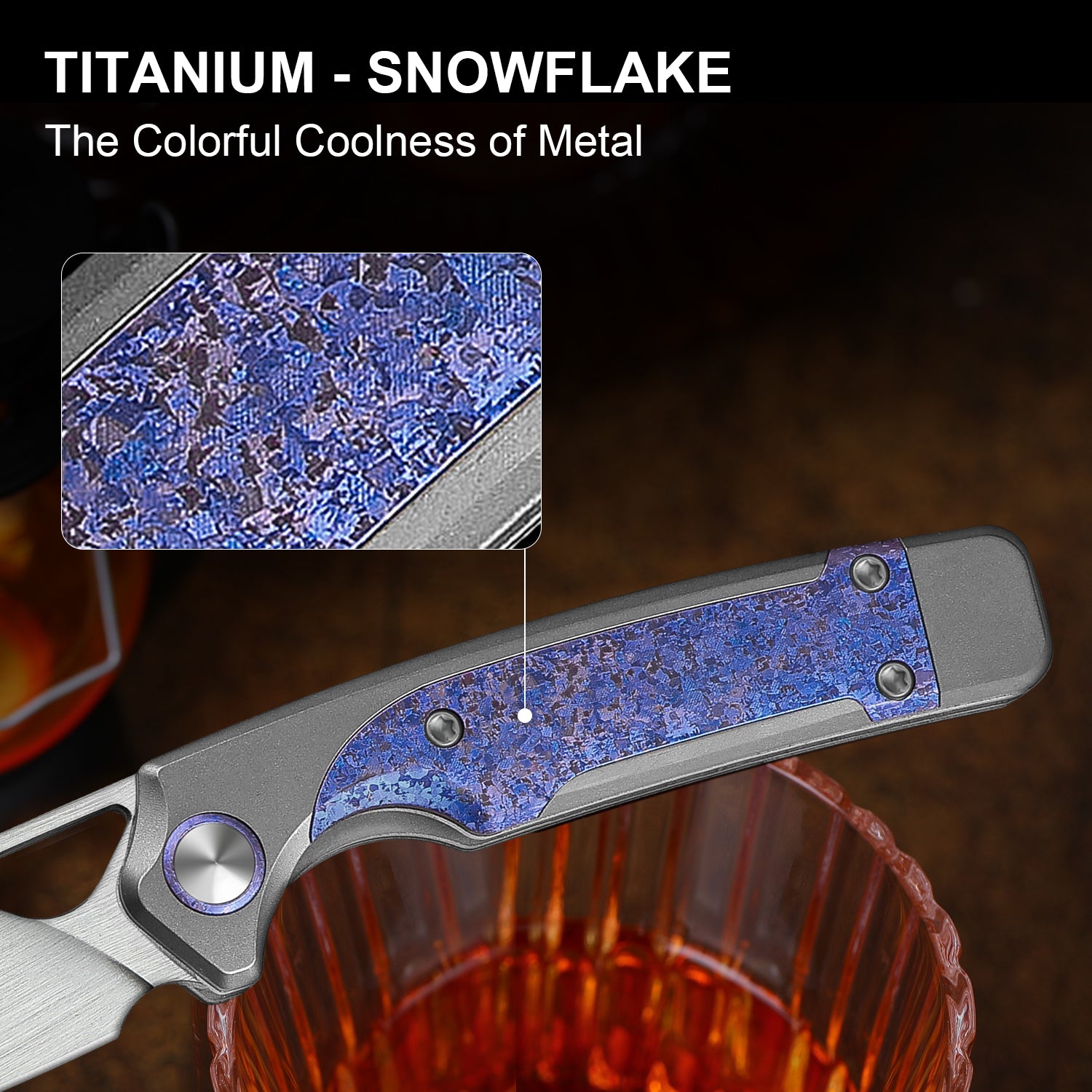 Ara 3.09 inch S45VN Titanium & Purple Snowflake Titanium Ki3729A3