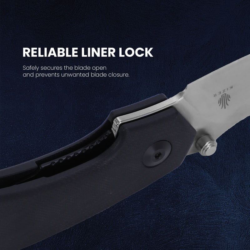 Kizer Doberman 154CM Blade Liner Lock G10 Handle V4639C1 (3.66" Satin)