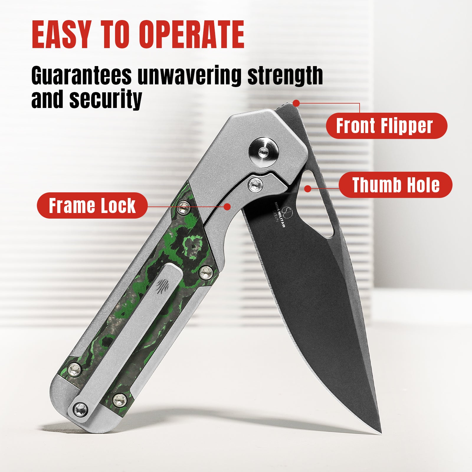 Mini Militaw® | S45VN | Titanium+Jungle Wear | KizerB™ 3634SA2