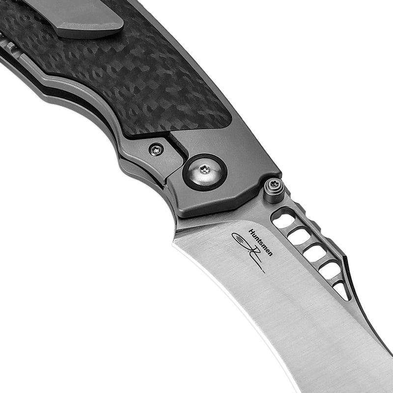 Kizer Huntsmen S35VN Blade Frame Lock Titanium+Carbon Fiber Handle Ki4642A1 (3.82" Satin)