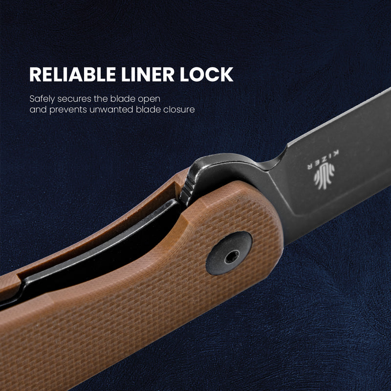 Kizer The Swedge Liner Lock G10 Handle L4001A1 (3.43" Black)