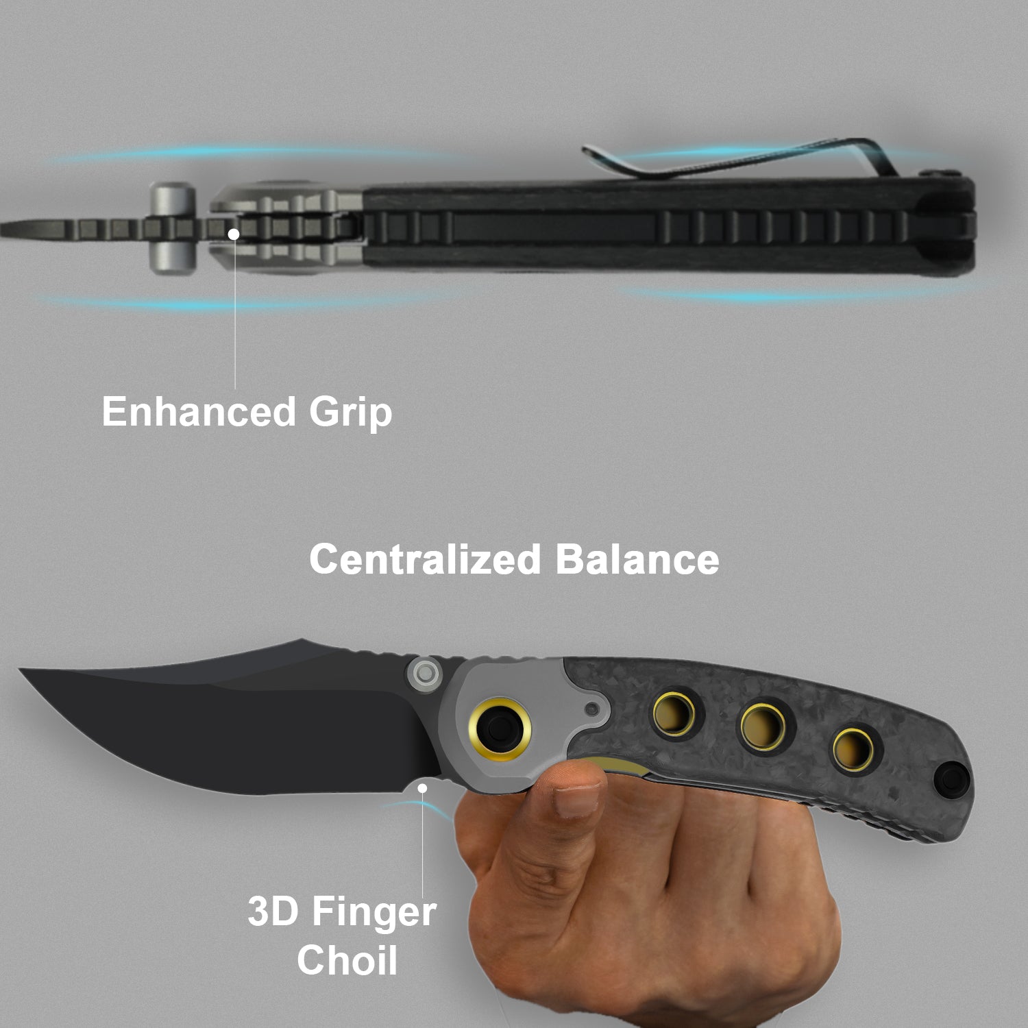 PIONEER 3.2 inch M390 Titanium & Marble Carbon Fiber ZX-FK03A1-Kizer