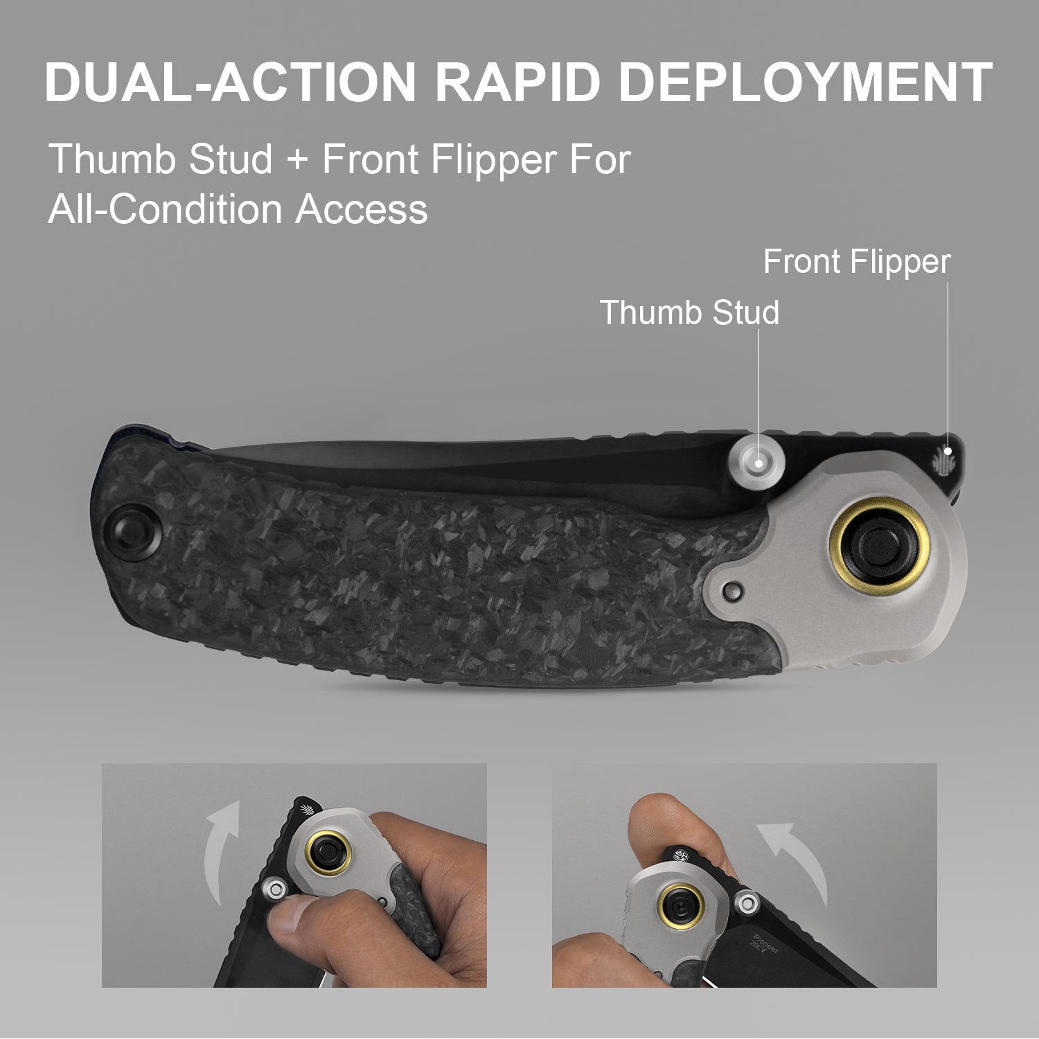 PIONEER 3.2 inch 20CV Titanium & Marble Carbon Fiber ZX-FK03A4-Kizer