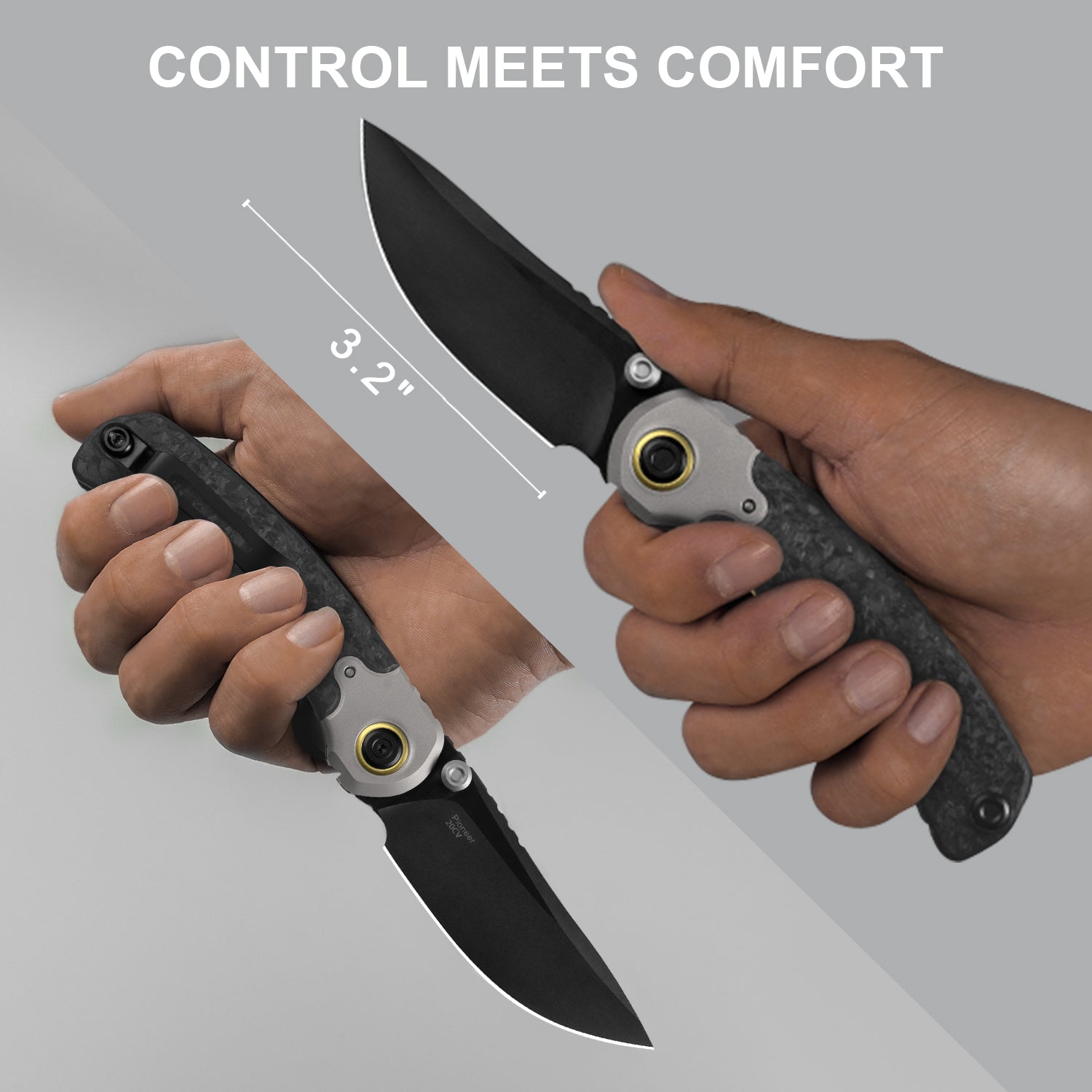 PIONEER 3.2 inch 20CV Titanium & Marble Carbon Fiber ZX-FK03A4-Kizer