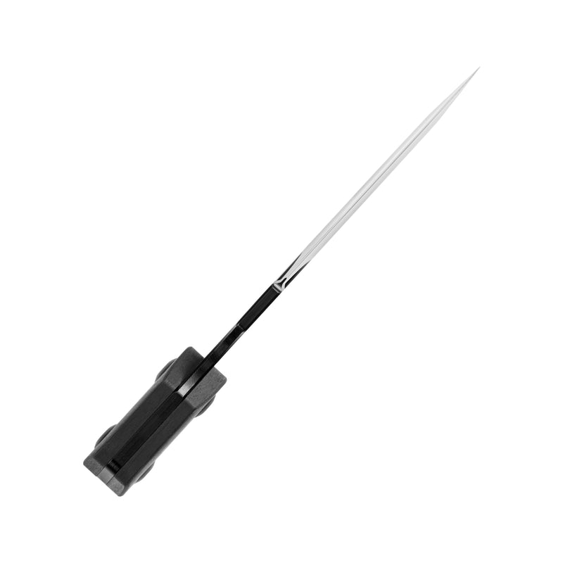 Kizer Variable Wharncliffe 154CM Blade Carbon fiber Handle 1052A2 (3.41" Black Stonewash)